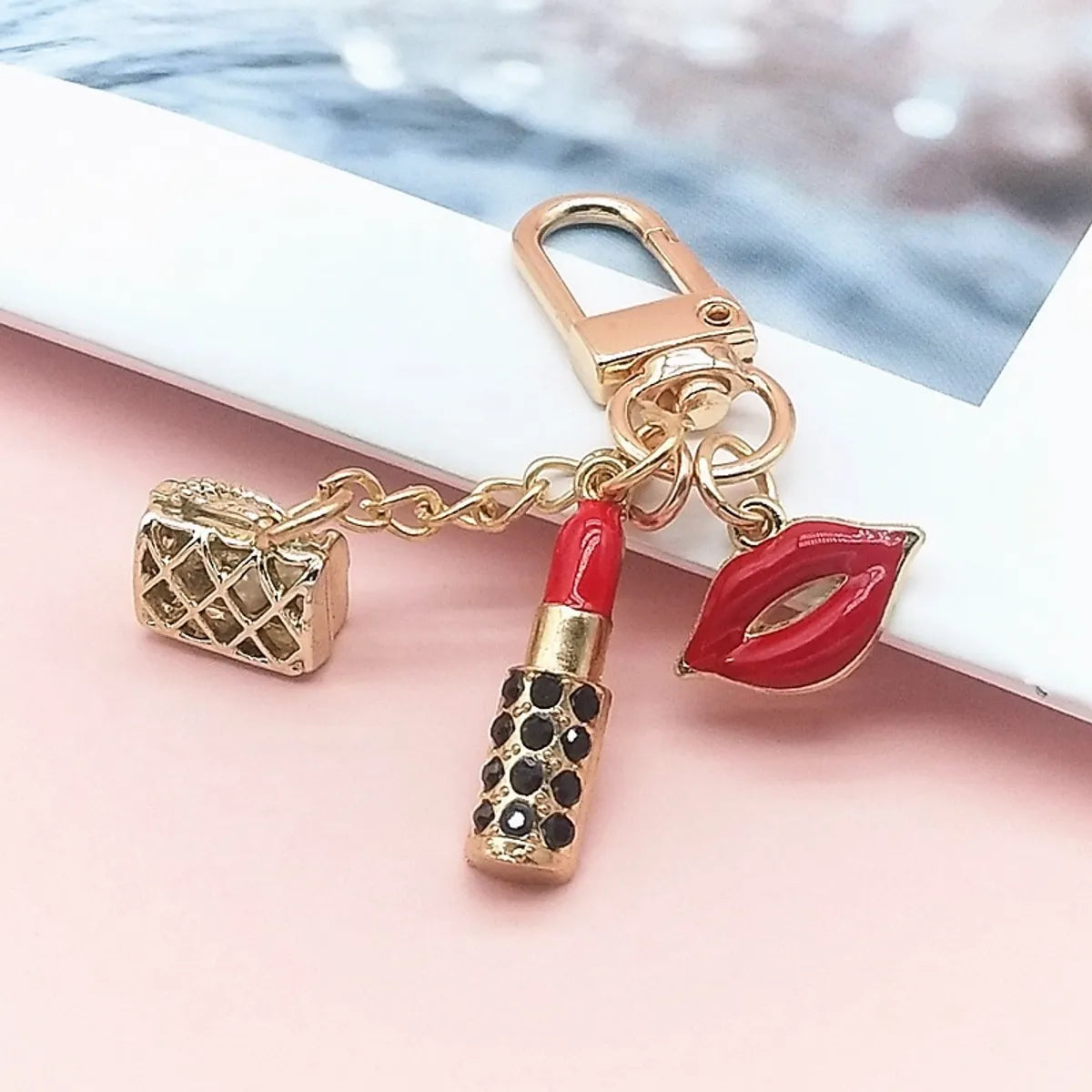 Simple Style Lipstick Metal Women'S Keychain