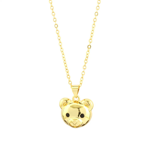 Simple Style Little Bear Copper 18k Gold Plated Pendant Necklace In Bulk