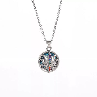 Simple Style Lotus Stainless Steel Alloy Inlay Rhinestones Glass Earrings Necklace