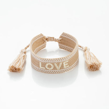 Simple Style Love Letter Polyester Knitting Women'S Bracelets