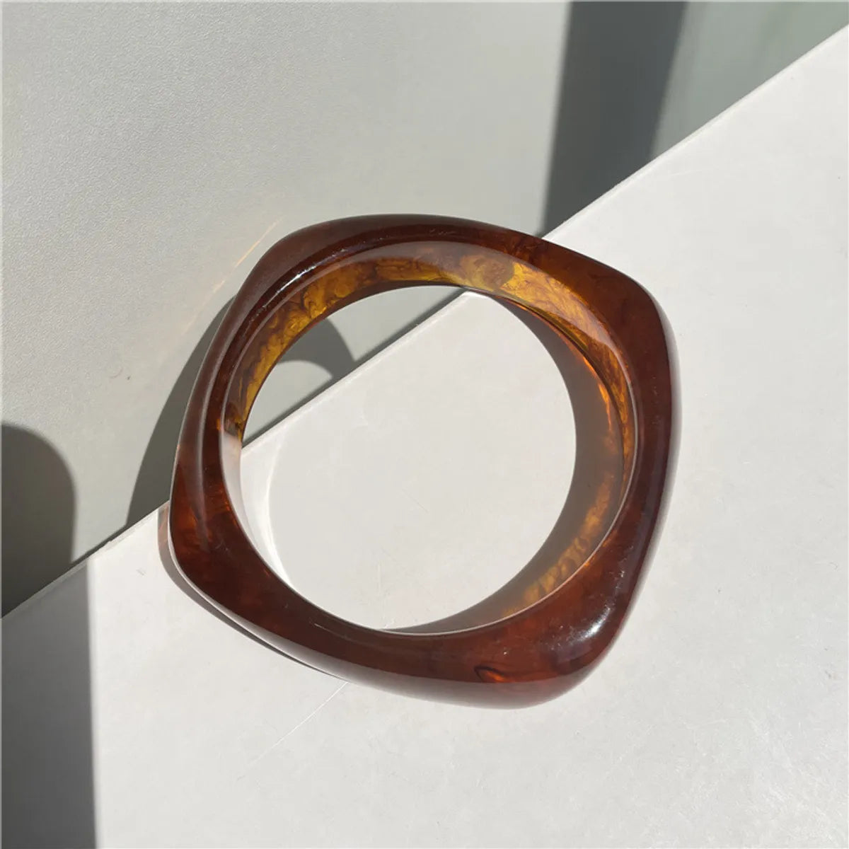 Simple Style Marble Arylic Resin Wholesale Bangle