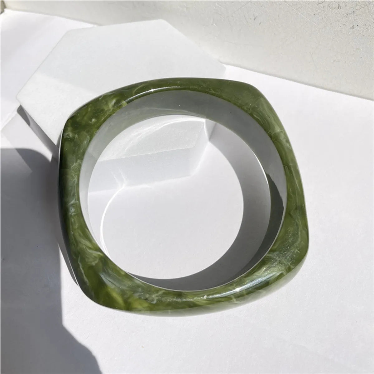 Simple Style Marble Arylic Resin Wholesale Bangle