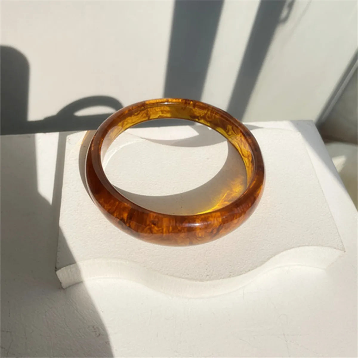 Simple Style Marble Arylic Resin Wholesale Bangle