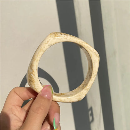 Simple Style Marble Arylic Resin Wholesale Bangle