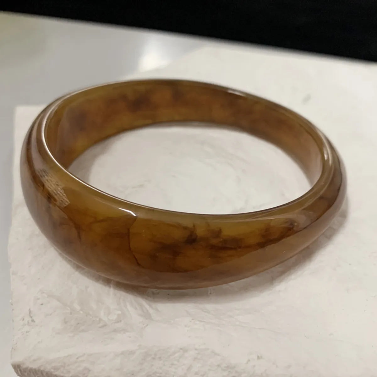 Simple Style Marble Arylic Resin Wholesale Bangle