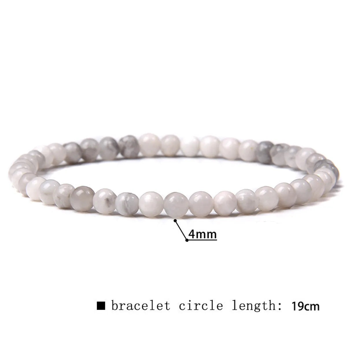 Simple Style Marble Natural Stone Beaded Bracelets