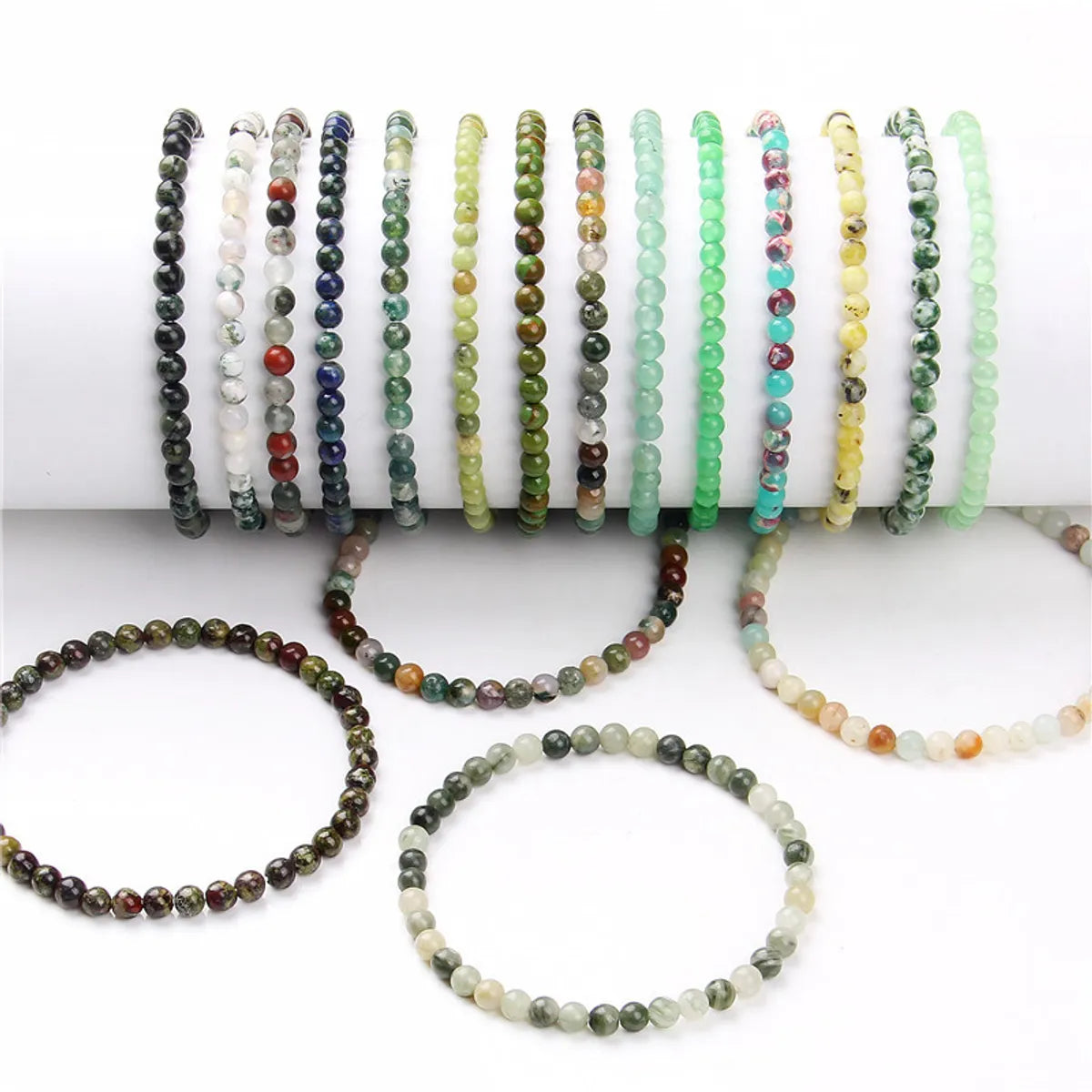 Simple Style Marble Natural Stone Beaded Bracelets