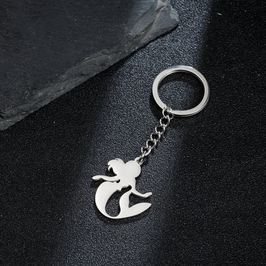 Simple Style Mermaid Stainless Steel Keychain