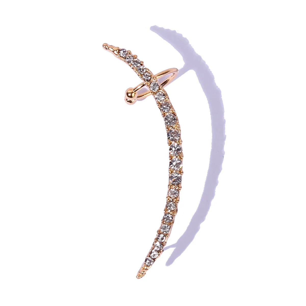 Simple Style Moon Alloy Inlay Rhinestones Women's Ear Clips