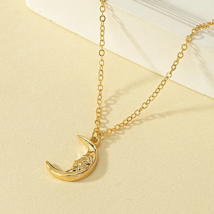 Simple Style Moon Alloy Plating Women'S Pendant Necklace