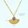 Simple Style Moon Natural Stone Titanium Steel 14K Gold Plated Necklace In Bulk