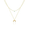 Simple Style Moon Titanium Steel 18k Gold Plated Layered Necklaces