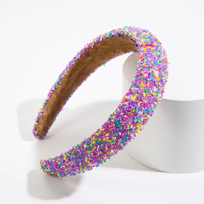 Simple Style Multicolor Cloth Beads Hair Band 1 Piece