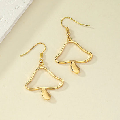 1 Pair Simple Style Mushroom Plating Alloy Drop Earrings