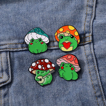 Simple Style Mushroom Frog Alloy Enamel Unisex Brooches