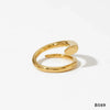 Simple Style Niche Design Irregular Opening Adjustable Women's Ring In 316 Stainless Steel With Geometric Shape And Electroplating