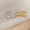 Simple Style Niche Design Irregular Opening Adjustable Women's Ring In 316 Stainless Steel With Geometric Shape And Electroplating