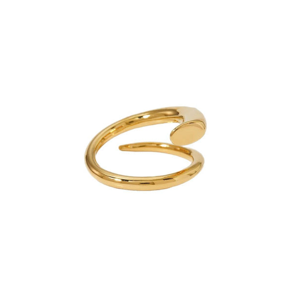 Simple Style Niche Design Irregular Opening Adjustable Women's Ring In 316 Stainless Steel With Geometric Shape And Electroplating