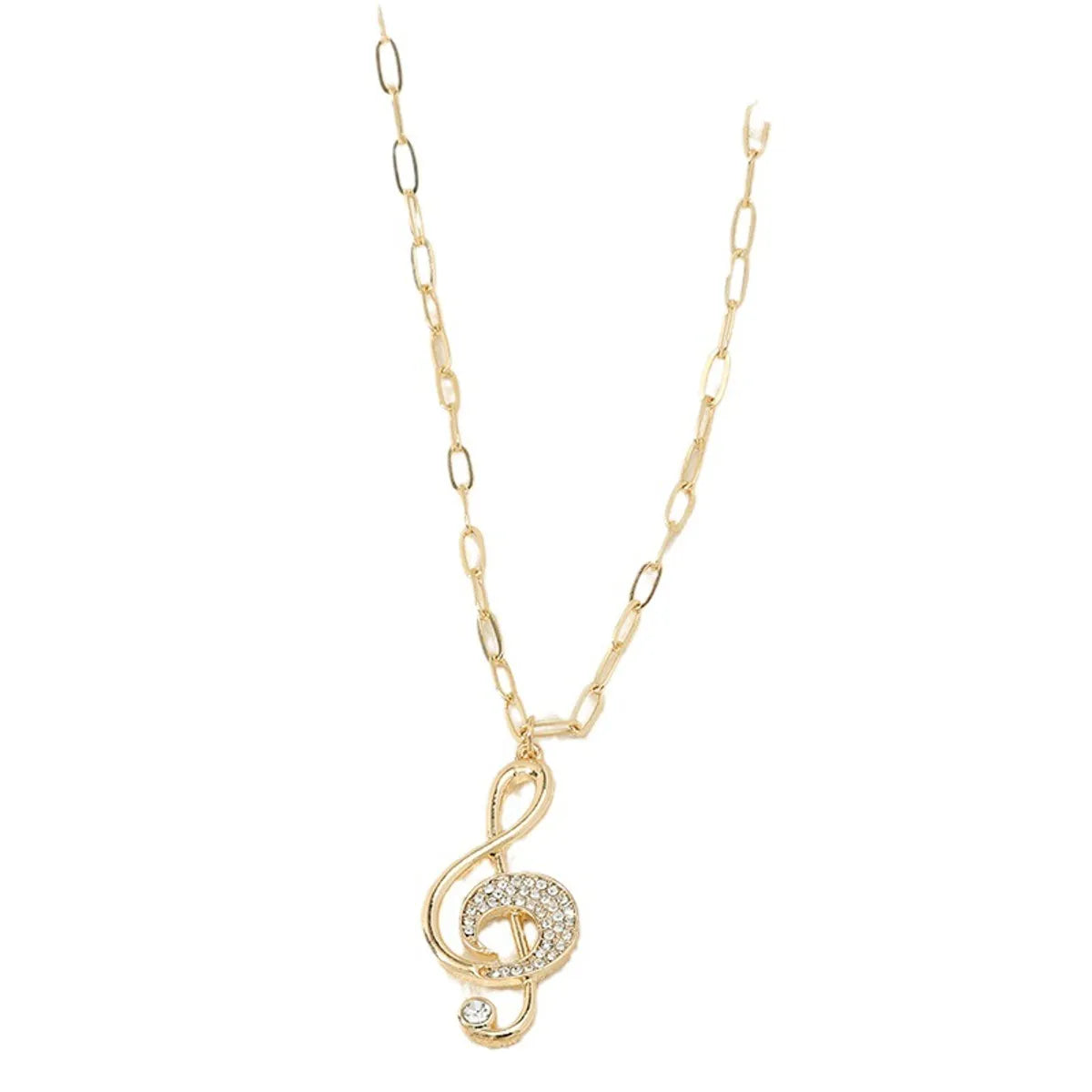 Simple Style Notes Alloy Zinc Alloy Inlay Zircon Women's Pendant Necklace