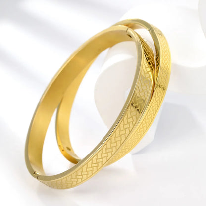 Simple Style Number Stainless Steel Plating Bangle 1 Set