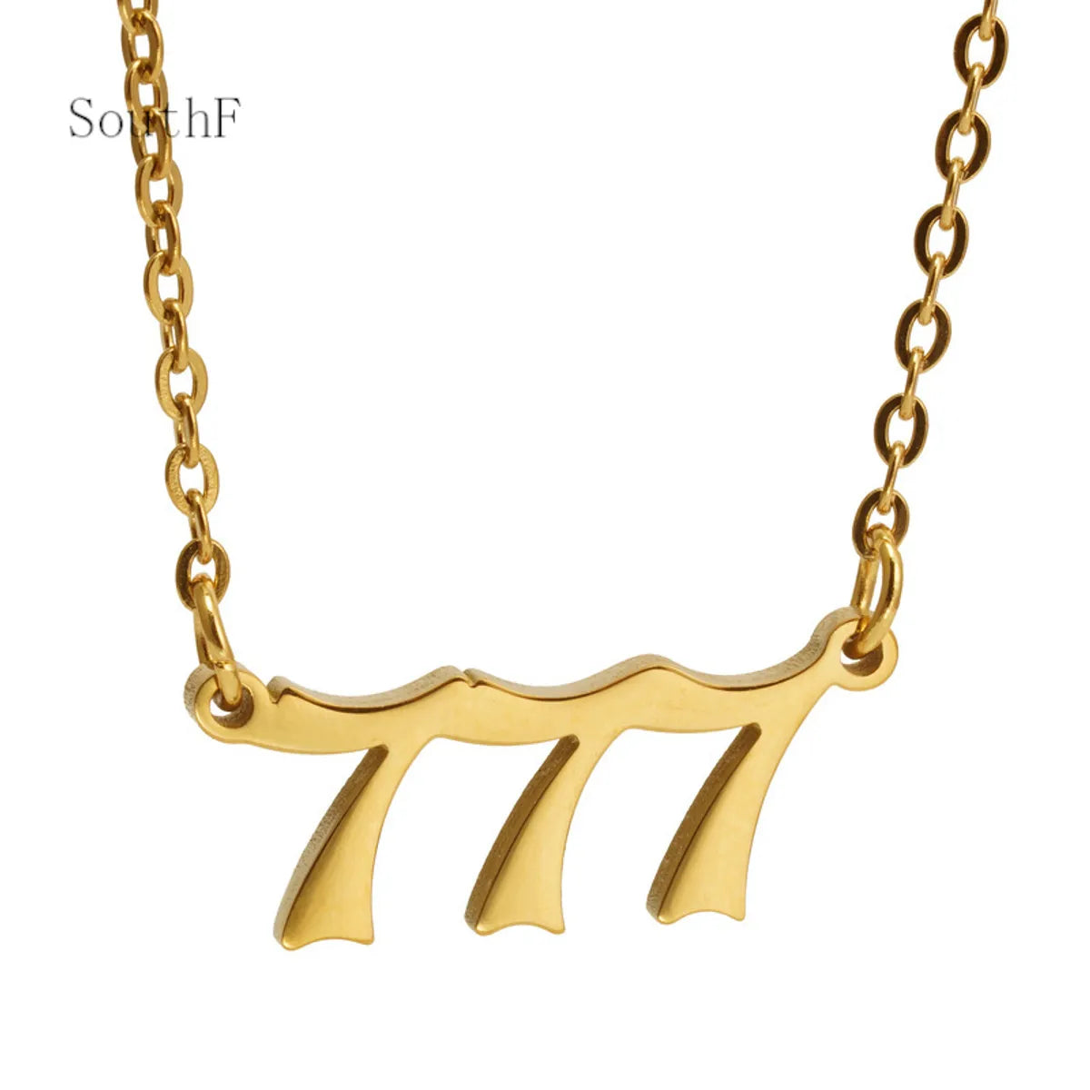 Simple Style Number Stainless Steel Plating Necklace 1 Piece