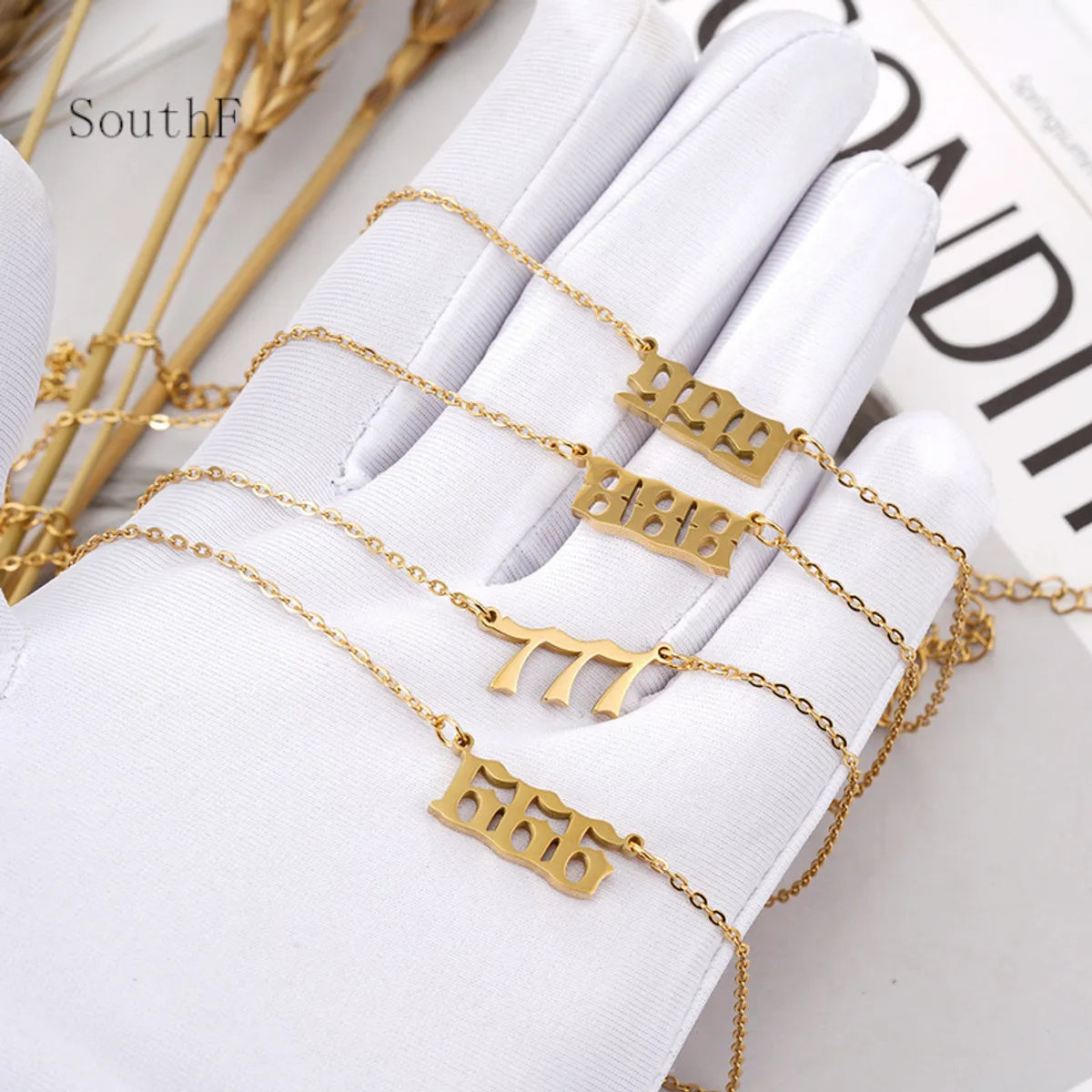 Simple Style Number Stainless Steel Plating Necklace 1 Piece