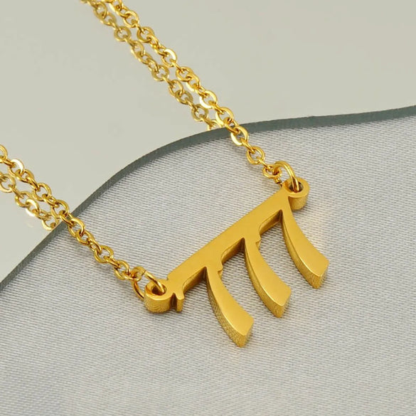 Simple Style Number Stainless Steel Titanium Steel Plating Pendant Necklace