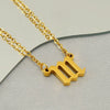 Simple Style Number Stainless Steel Titanium Steel Plating Pendant Necklace