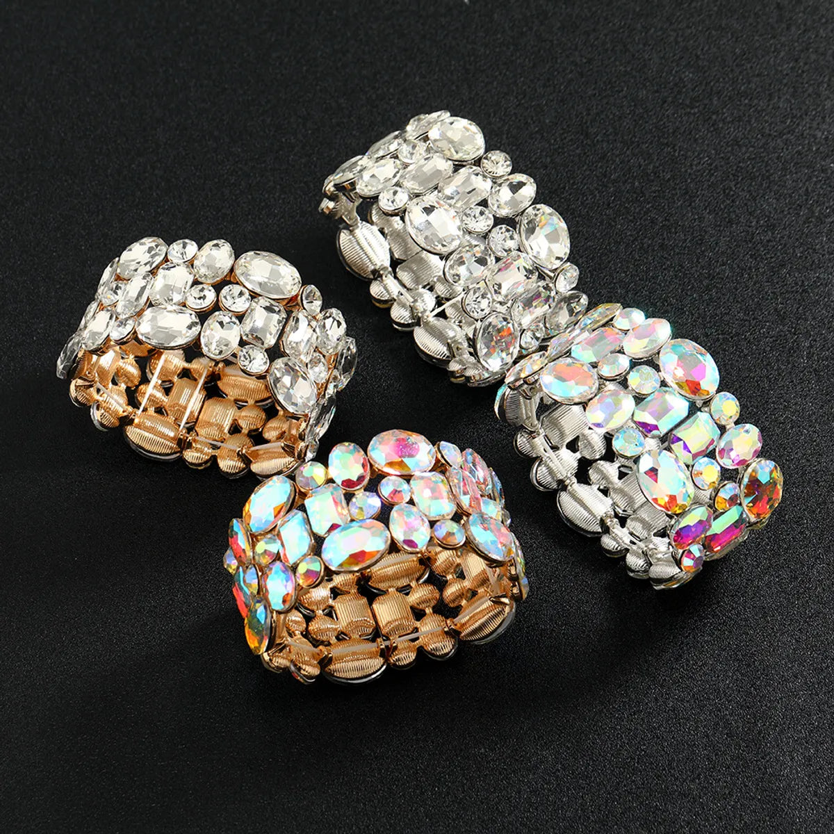 Simple Style Oval Rhinestones Alloy Wholesale Bracelets