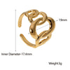 Wholesale Jewelry Simple Style Oval Solid Color 304 Stainless Steel 18K Gold Plated Hollow Out Open Ring