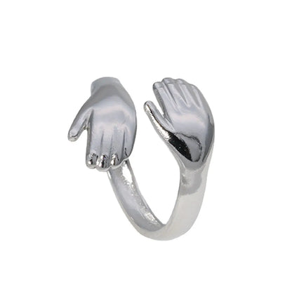 Wholesale Jewelry Simple Style Palm 304 Stainless Steel 18K Gold Plated Asymmetrical Open Ring