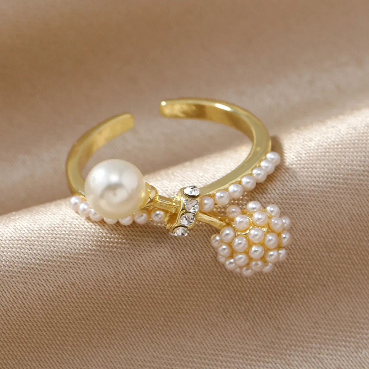 Simple Style Pearl Alloy Pearl Unisex Open Rings