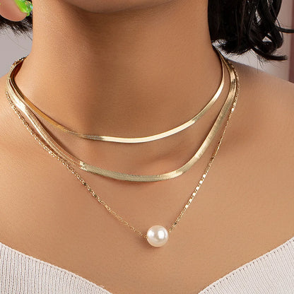 Simple Style Pearl Alloy Plating Artificial Pearls Necklace