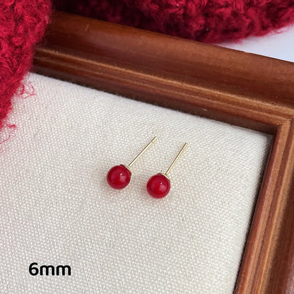 Simple Style Pearl Alloy Stoving Varnish Artificial Pearls Women'S Ear Studs 1 Pair