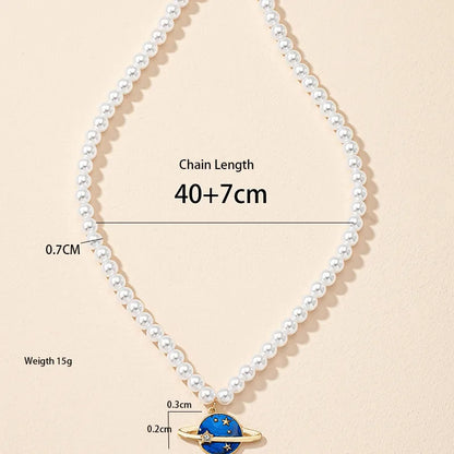 Simple Style Pearl Mixed Materials Pearl Pendant Necklace