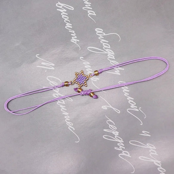 Simple Style Pentagram Glass Handmade Women'S Bracelets