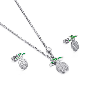 Simple Style Pineapple Stainless Steel Plating Jewelry Set