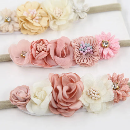 Simple Style Plaid Flower Nylon Handmade Hair Band 1 Piece