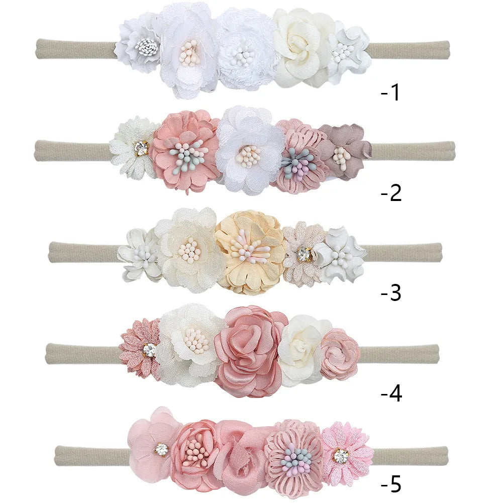 Simple Style Plaid Flower Nylon Handmade Hair Band 1 Piece