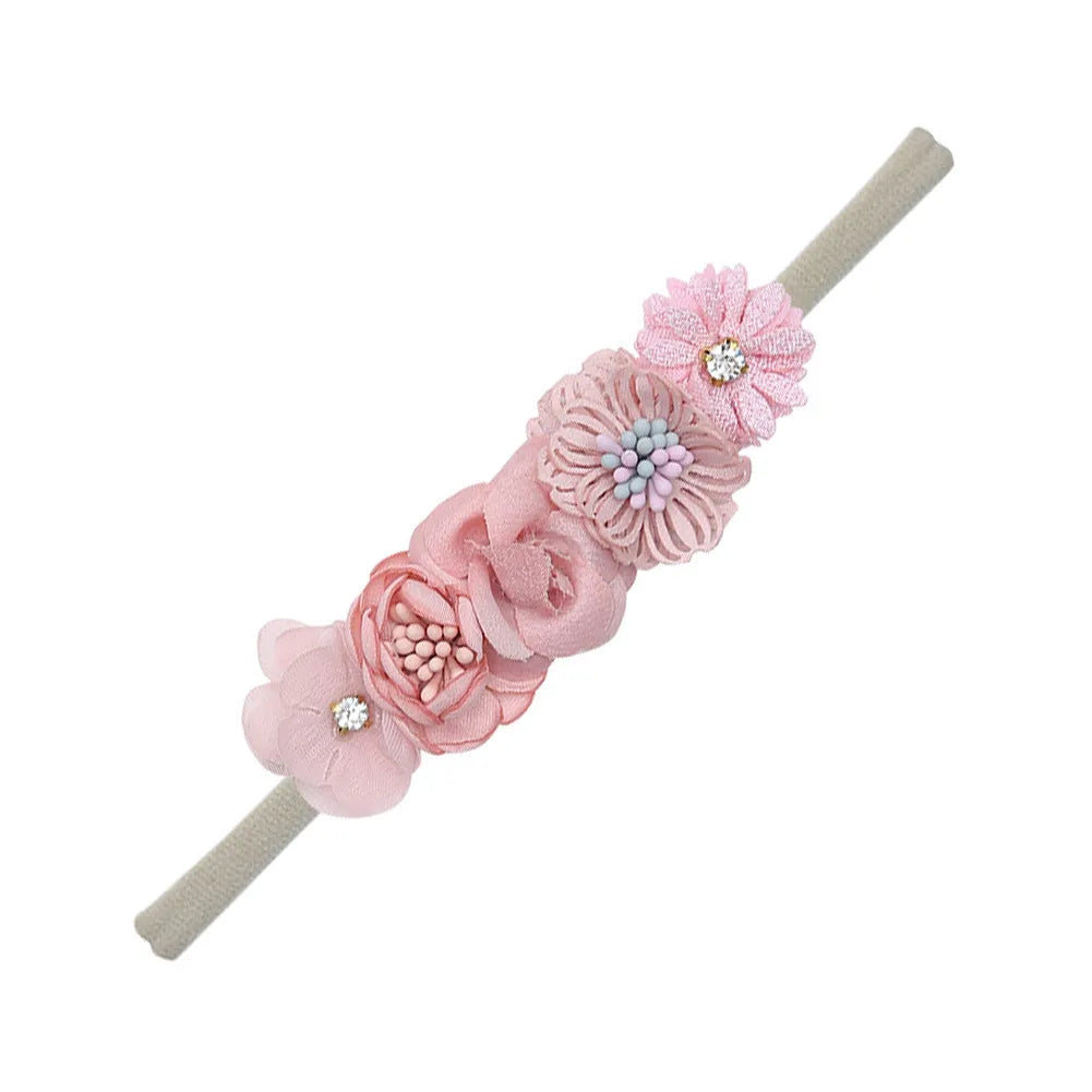 Simple Style Plaid Flower Nylon Handmade Hair Band 1 Piece