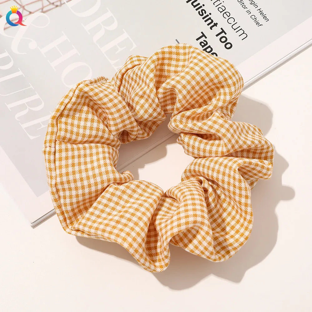 Simple Style Plaid Fruit Flower Cloth Hair Tie 1 Piece