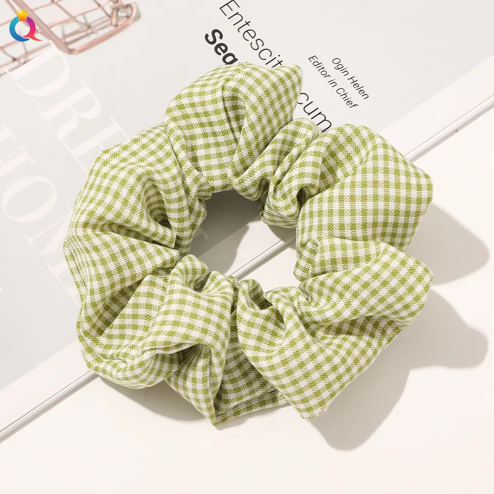 Simple Style Plaid Fruit Flower Cloth Hair Tie 1 Piece