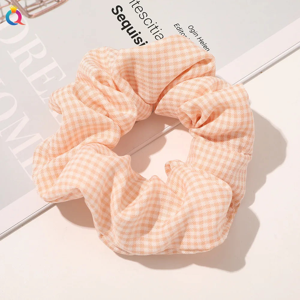 Simple Style Plaid Fruit Flower Cloth Hair Tie 1 Piece