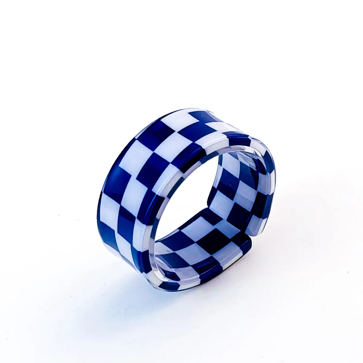 Simple Style Plaid Resin Enamel Women'S Rings