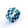 Simple Style Plaid Resin Enamel Women'S Rings