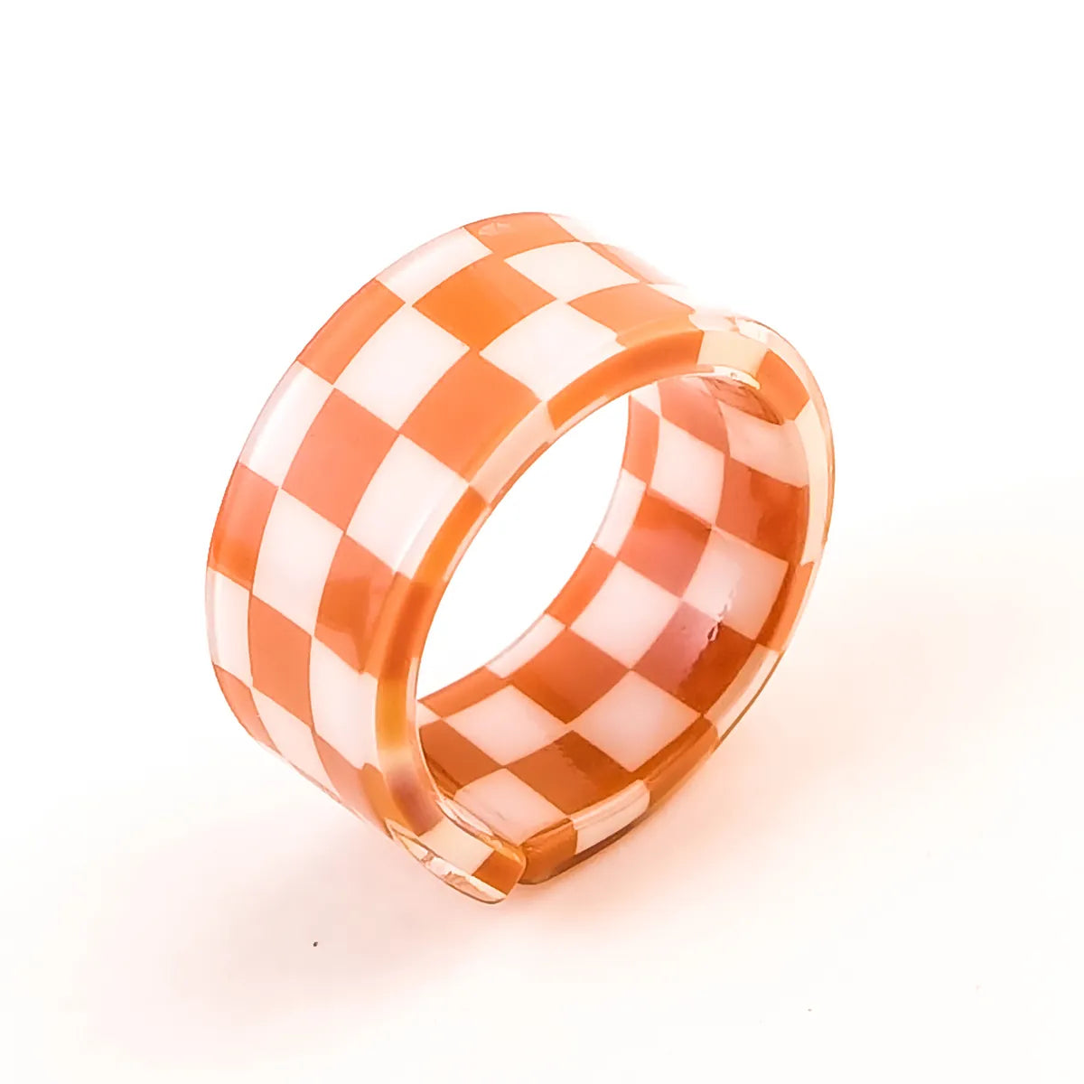 Simple Style Plaid Resin Enamel Women'S Rings