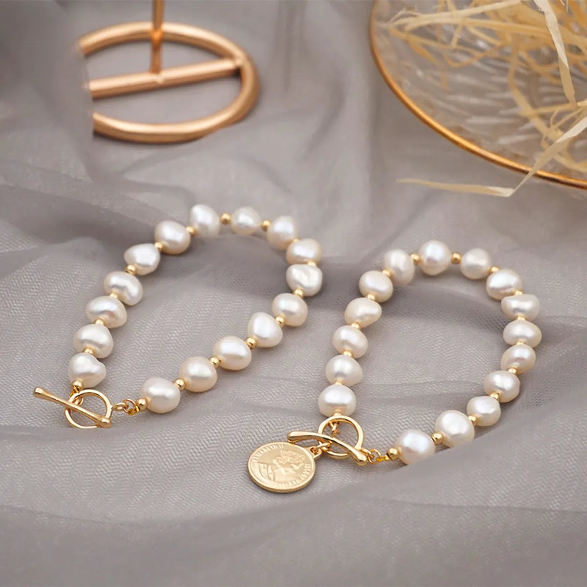 Simple Style Portrait Pearl Beaded Bracelets 1 Piece