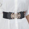 Simple Style Printing Elastic Band Inlay Rhinestones Women'S Leather Belts