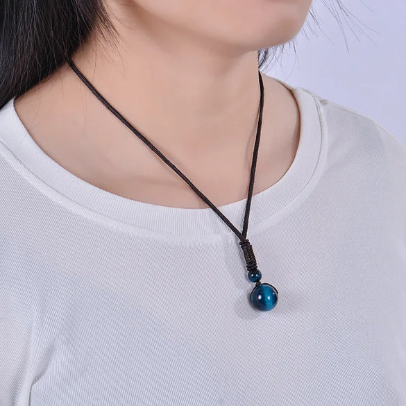 Simple Style Printing Natural Stone Pendant Necklace In Bulk