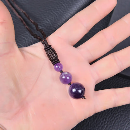 Simple Style Printing Natural Stone Pendant Necklace